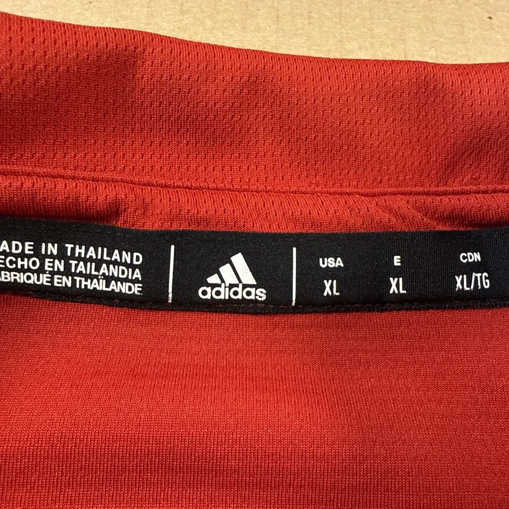Adidas Polo Shirt Mens XL Red NC State Wolfpack NCAA Short Sleeve Climalite